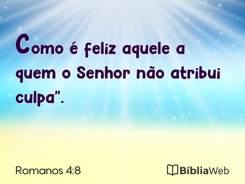 Romanos 4:8 em imagem para compartilhar
