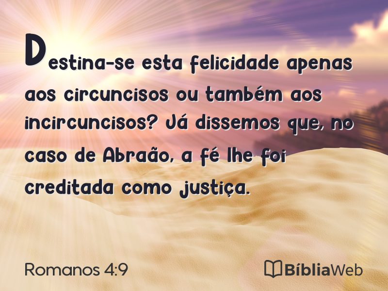 Romanos 4:9 em imagem para compartilhar
