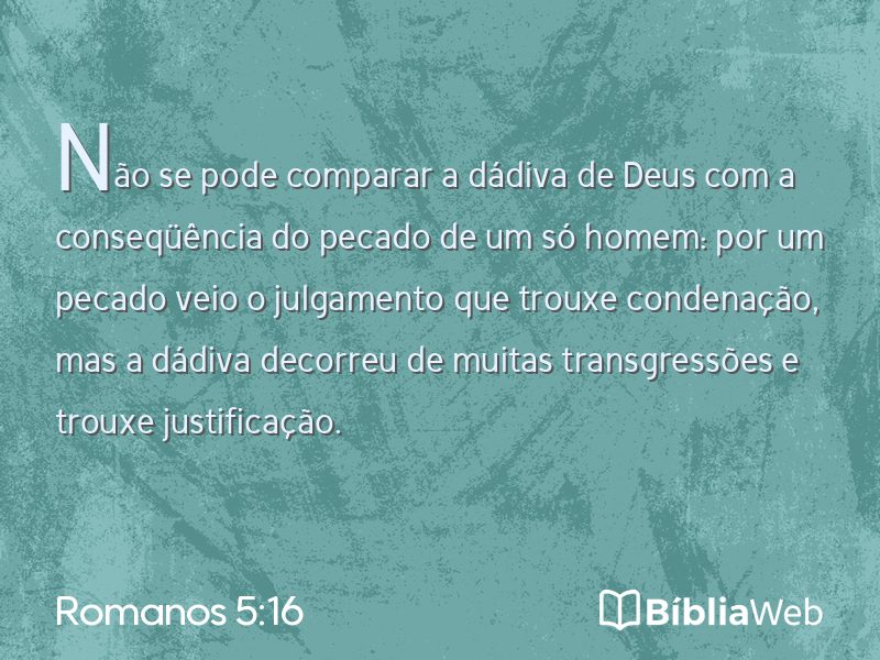 Romanos 5:16 em imagem para compartilhar