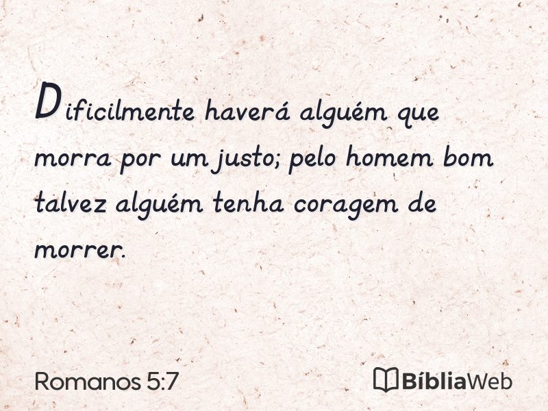 Romanos 5:7 em imagem para compartilhar