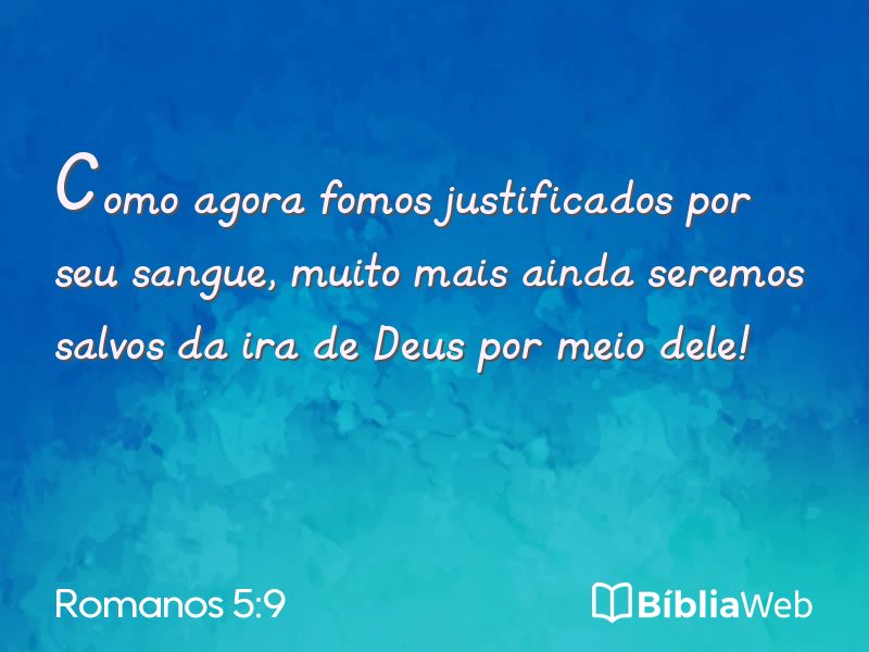 Romanos 5:9 em imagem para compartilhar