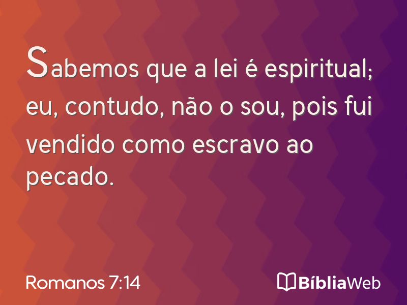 Romanos 7:14 em imagem para compartilhar