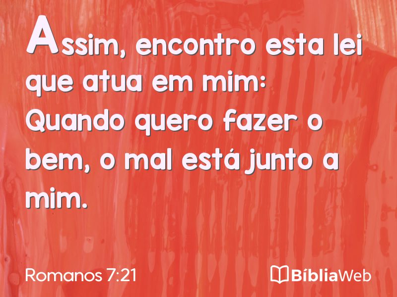 Romanos 7:21 em imagem para compartilhar
