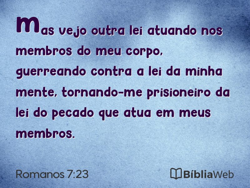 Romanos 7:23 em imagem para compartilhar