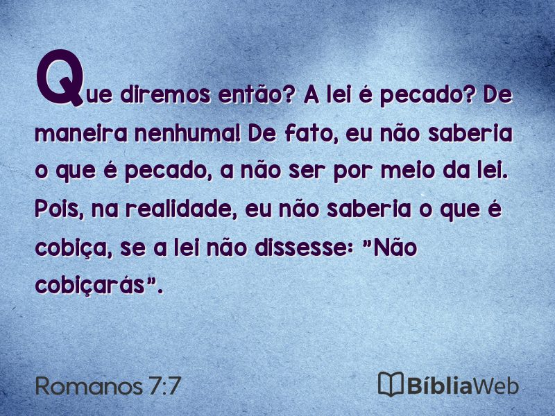 Romanos 7:7 em imagem para compartilhar