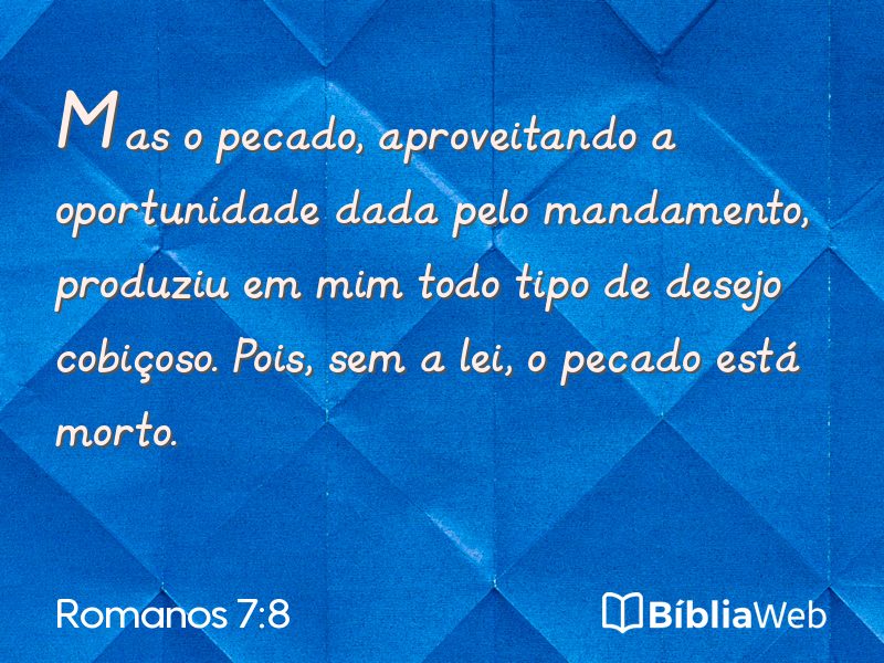 Romanos 7:8 em imagem para compartilhar