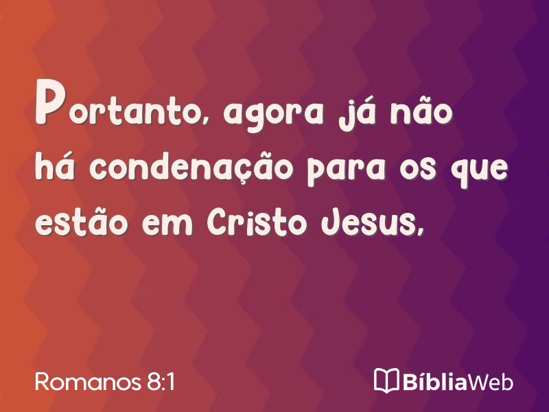 Romanos 8:1 em imagem para compartilhar
