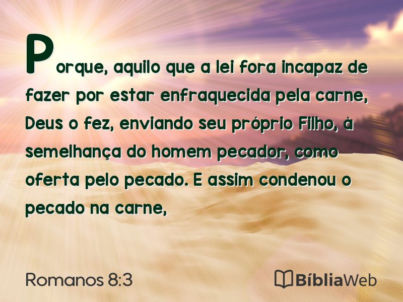 Romanos 8:3 em imagem para compartilhar