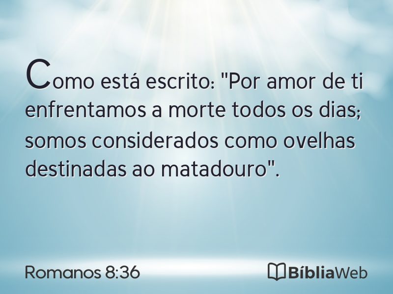 Romanos 8:36 em imagem para compartilhar
