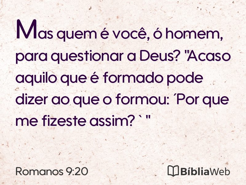 Romanos 9:20 em imagem para compartilhar