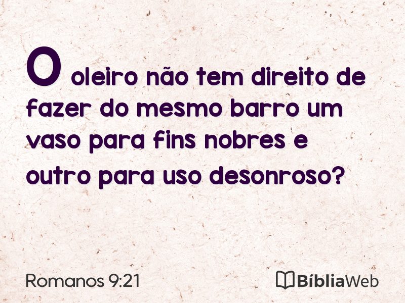 Romanos 9:21 em imagem para compartilhar