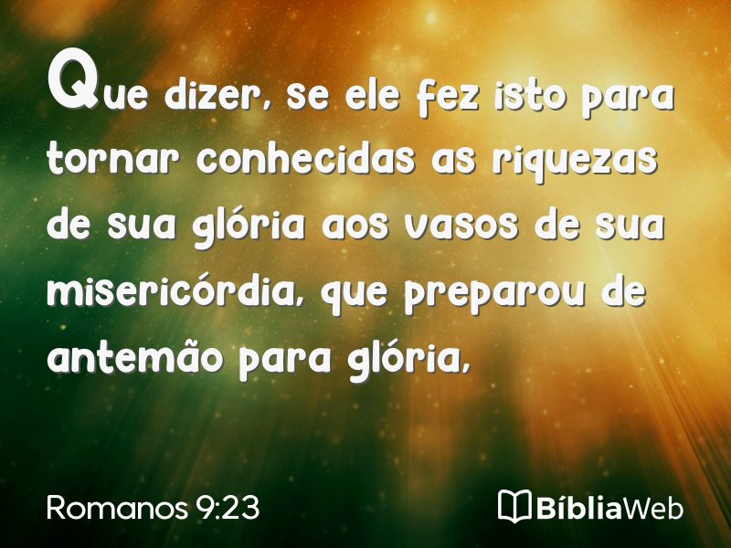 Romanos 9:23 em imagem para compartilhar