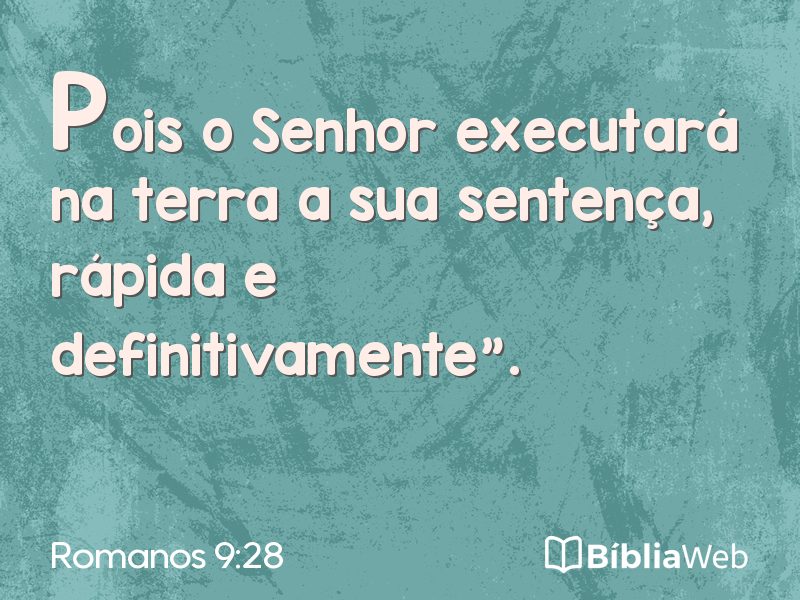 Romanos 9:28 em imagem para compartilhar