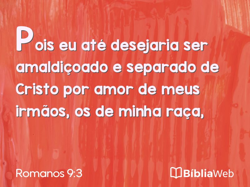 Romanos 9:3 em imagem para compartilhar