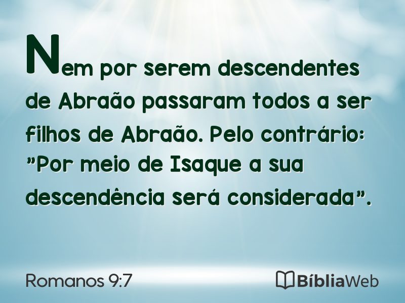 Romanos 9:7 em imagem para compartilhar
