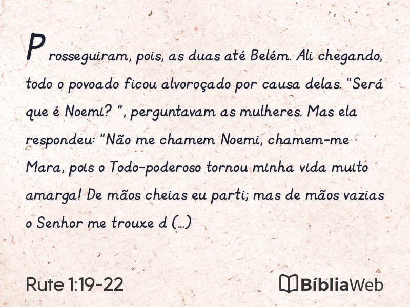 Rute 1:19-22 em imagem para compartilhar
