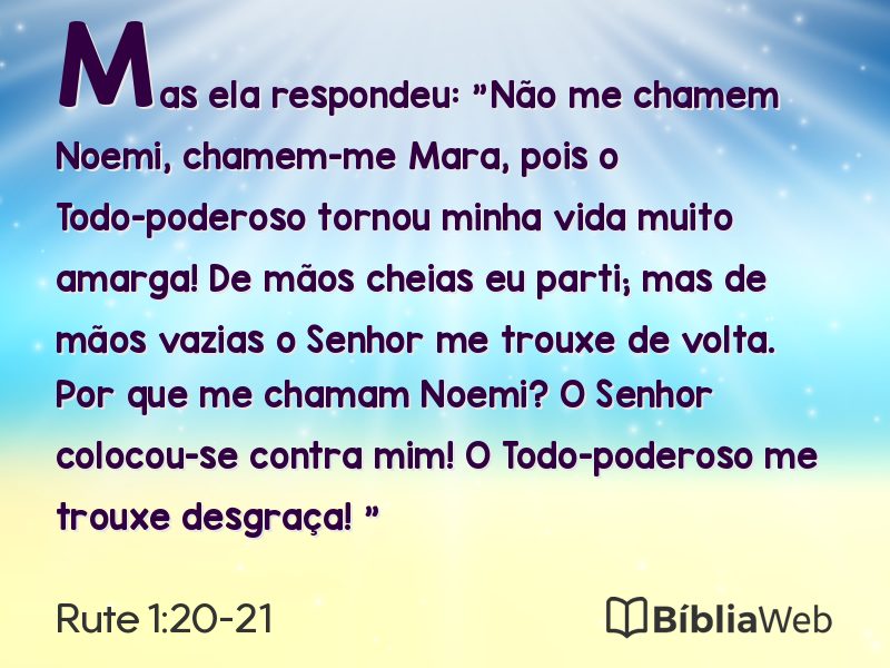 Rute 1:20-21 em imagem para compartilhar