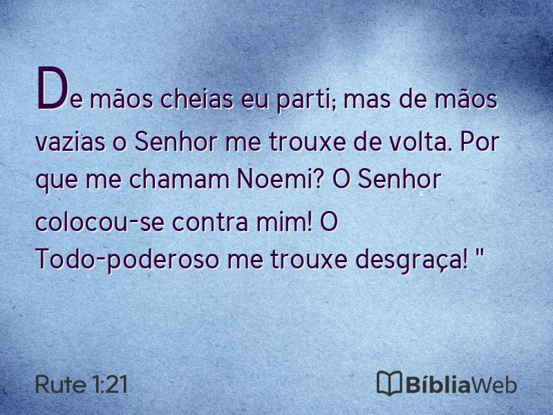 Rute 1:21 em imagem para compartilhar