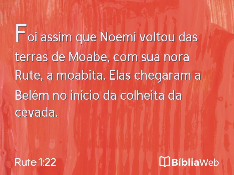 Rute 1:22 em imagem para compartilhar