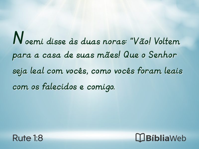 Rute 1:8 em imagem para compartilhar