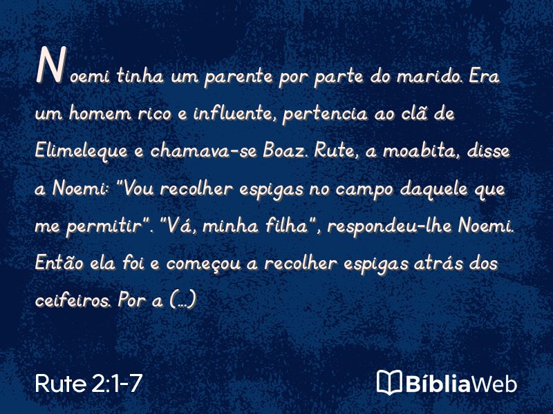 Rute 2:1-7 em imagem para compartilhar