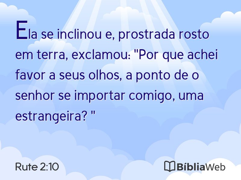 Rute 2:10 em imagem para compartilhar