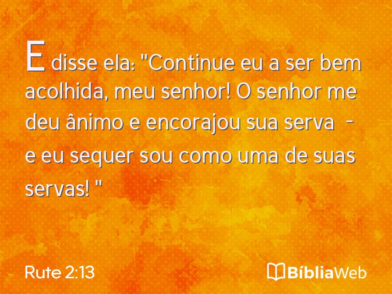 Rute 2:13 em imagem para compartilhar