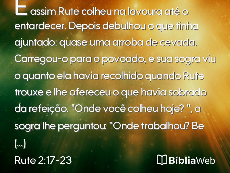 Rute 2:17-23 em imagem para compartilhar