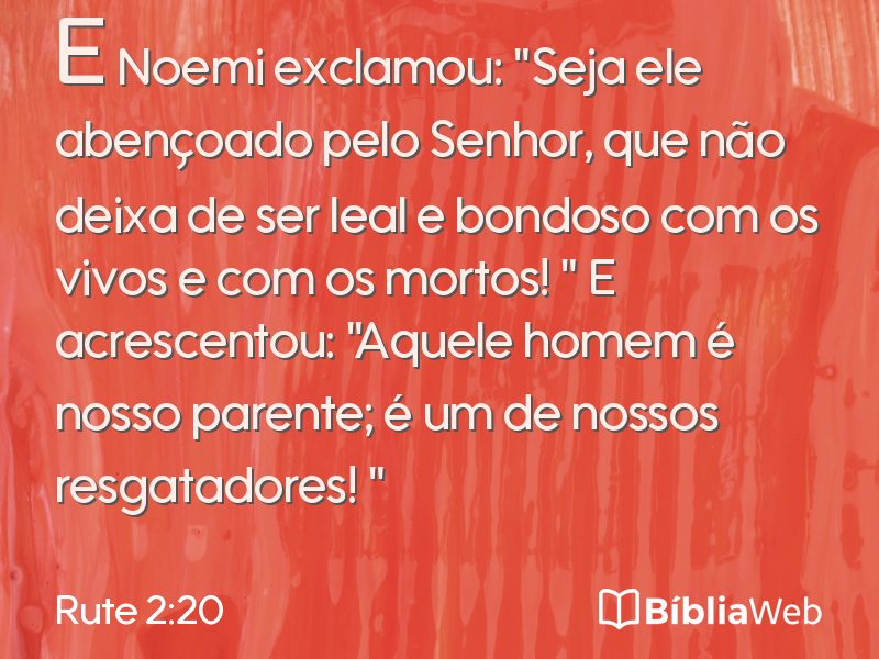Rute 2:20 em imagem para compartilhar