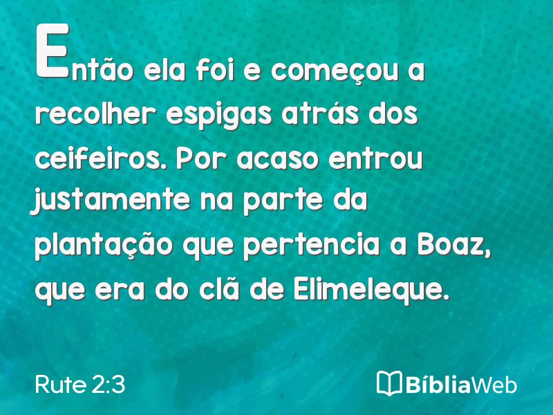 Rute 2:3 em imagem para compartilhar