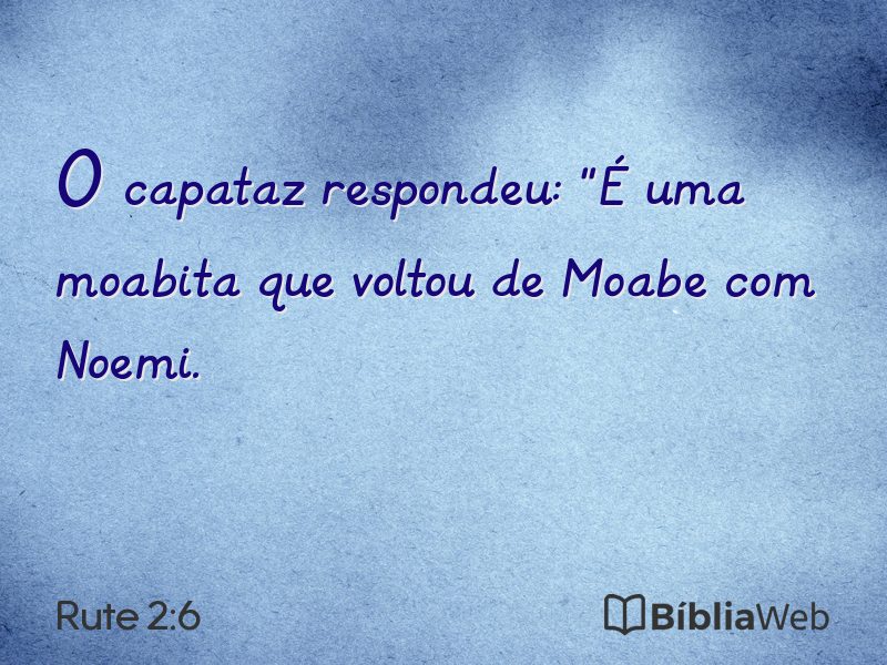 Rute 2:6 em imagem para compartilhar