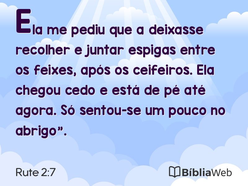 Rute 2:7 em imagem para compartilhar