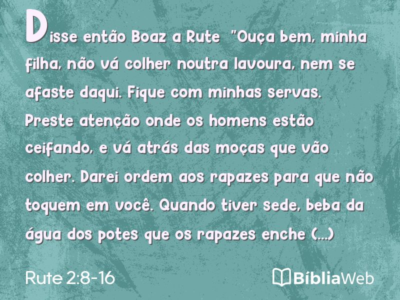 Rute 2:8-16 em imagem para compartilhar