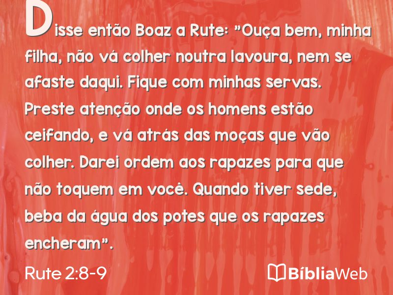 Rute 2:8-9 em imagem para compartilhar