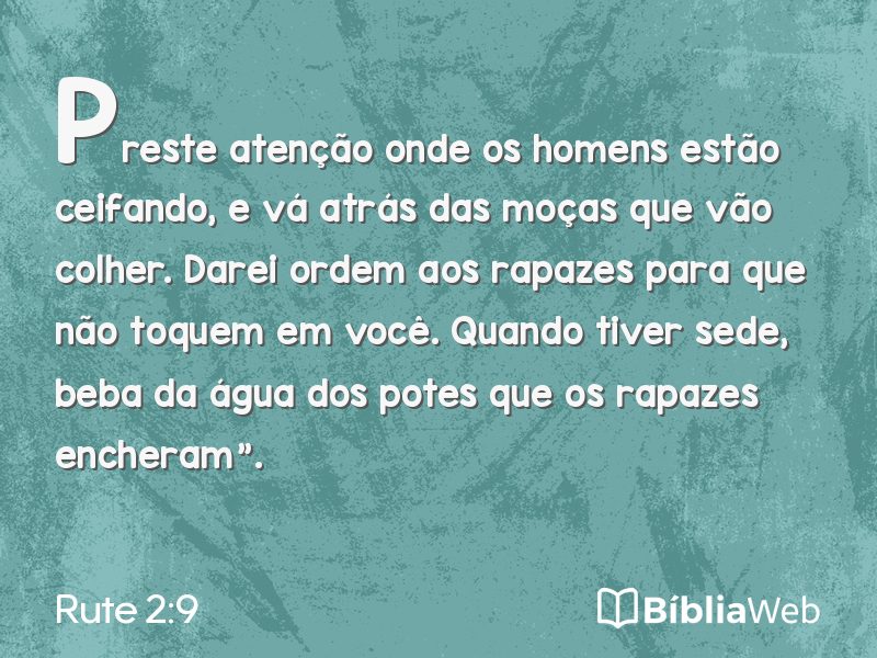 Rute 2:9 em imagem para compartilhar