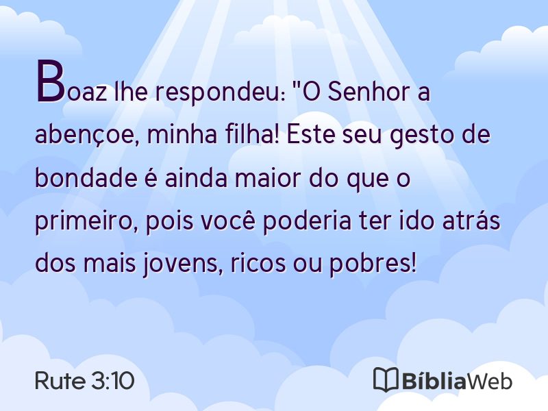 Rute 3:10 em imagem para compartilhar
