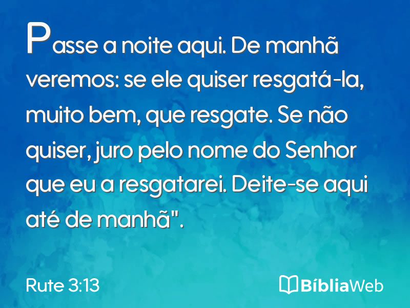 Rute 3:13 em imagem para compartilhar