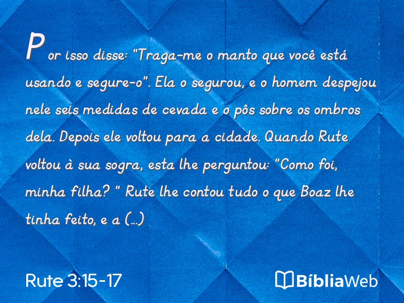 Rute 3:15-17 em imagem para compartilhar