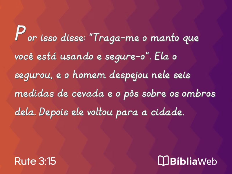 Rute 3:15 em imagem para compartilhar