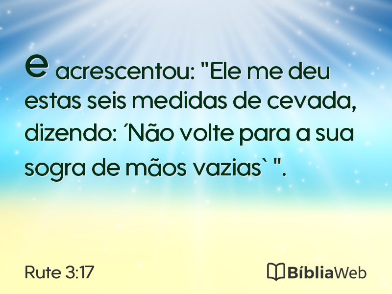 Rute 3:17 em imagem para compartilhar