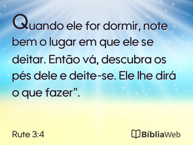 Rute 3:4 em imagem para compartilhar