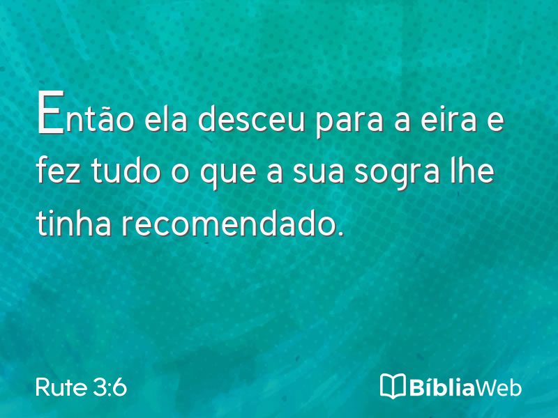 Rute 3:6 em imagem para compartilhar