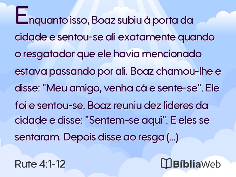 Rute 4:1-12 em imagem para compartilhar