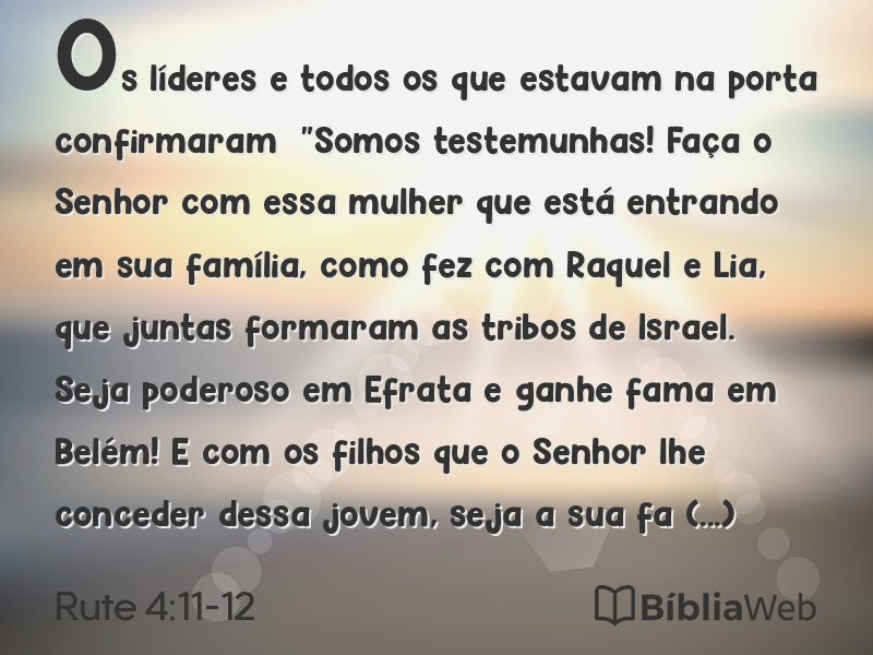 Rute 4:11-12 em imagem para compartilhar