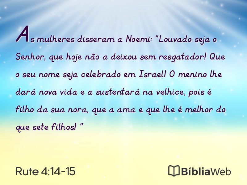 Rute 4:14-15 em imagem para compartilhar