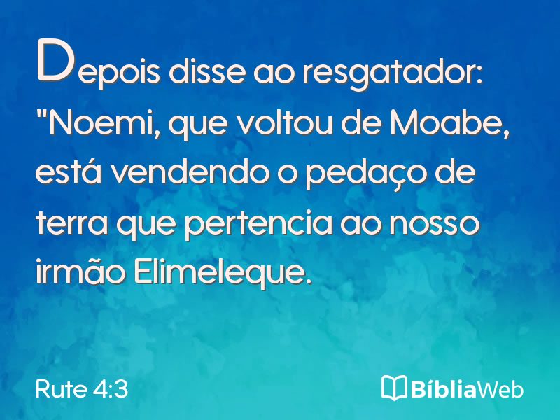 Rute 4:3 em imagem para compartilhar