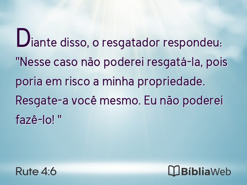 Rute 4:6 em imagem para compartilhar