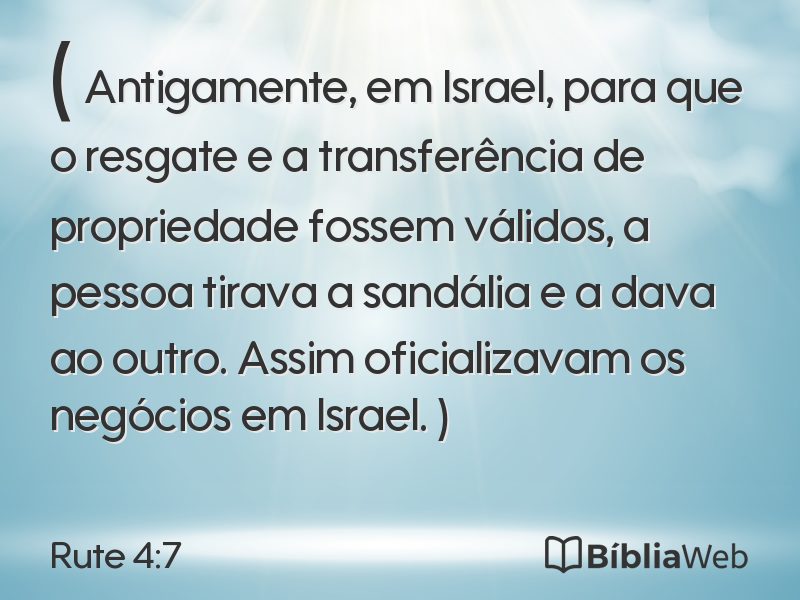 Rute 4:7 em imagem para compartilhar