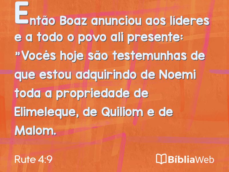 Rute 4:9 em imagem para compartilhar