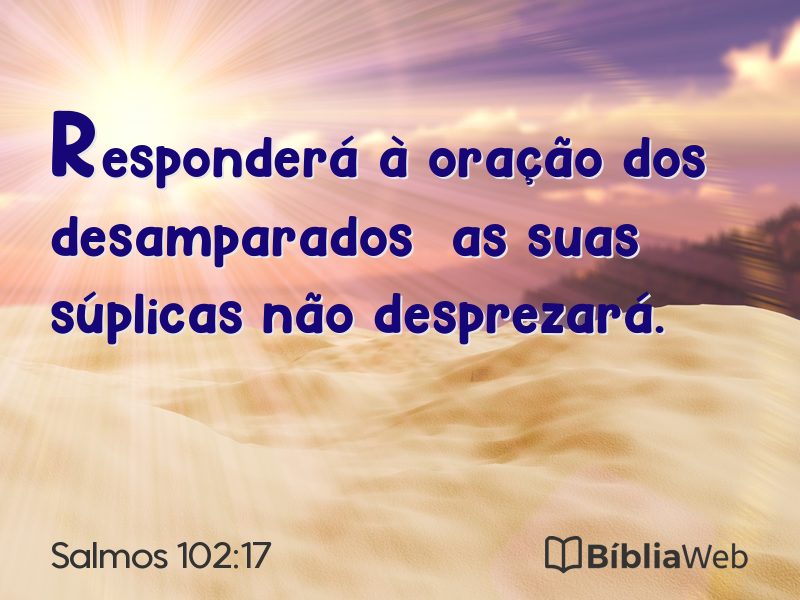 Salmos 102:17 em imagem para compartilhar